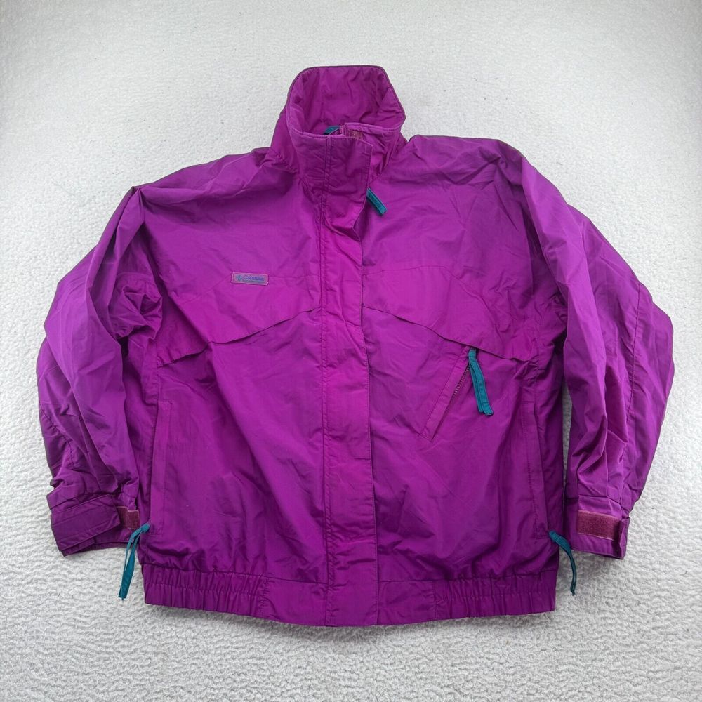 Vintage Columbia Jacket Womens Large Purple Radial Sleeve Whirlibird‎ Full Zip